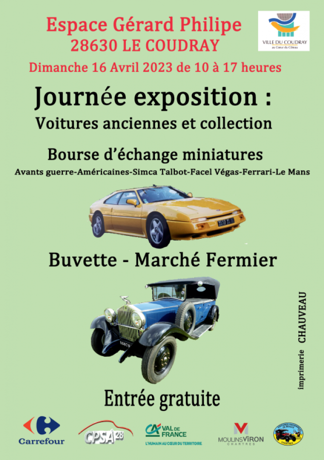 Affiche EXPO VOITURES AVRIL 2023