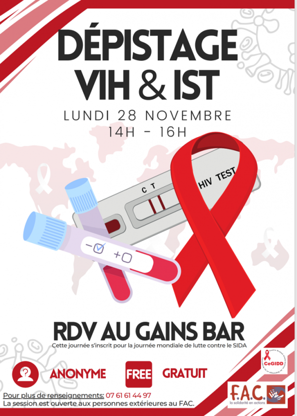 Affiche dépistage VIH & IST 28 11 2022